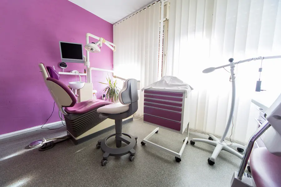 Interior of a clean dentist office treatment room